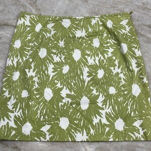 Talbots | Spring Green Splatter‎ Daisy Floral Cotton Pencil Skirt | Size 16